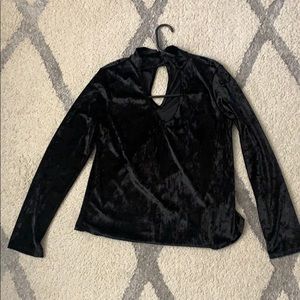 Black Velvet Color Swatch Long Sleeve Top